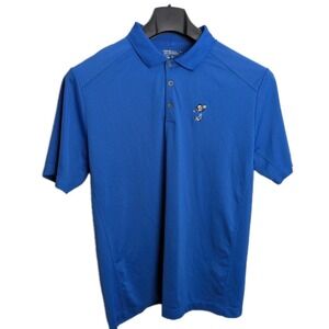 Nike Disney Parks Mickey Mouse Golf Polo Shirt Men's L Blue Performance Dri Fit